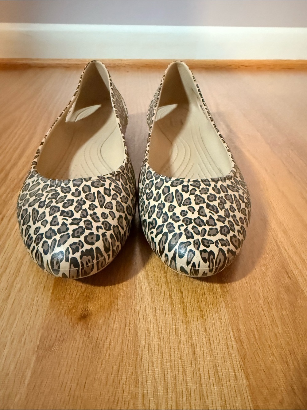 Crocs Leopard Print Ballet Flats - Neutral Leopard